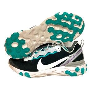 Nike React Element 55-Mens 10.5-Black/Aqua 'Pure Platinum/Wolf Gray'- BV1507-001